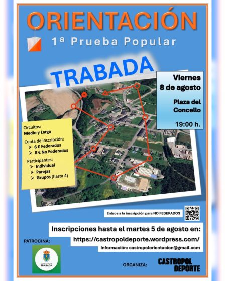 Trabada acollerá o venres 8 de agosto a súa primeira carreira-andaina de orientación para todos os públicos