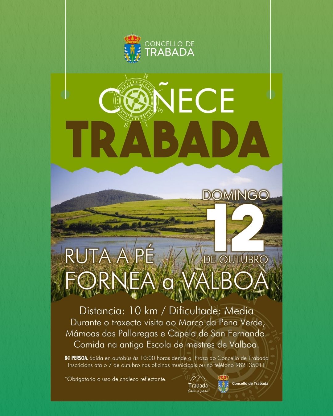 O domingo 12 de outubro terá lugar a ruta de Fórnea a Valboa dentro do programa “Coñece Trabada”