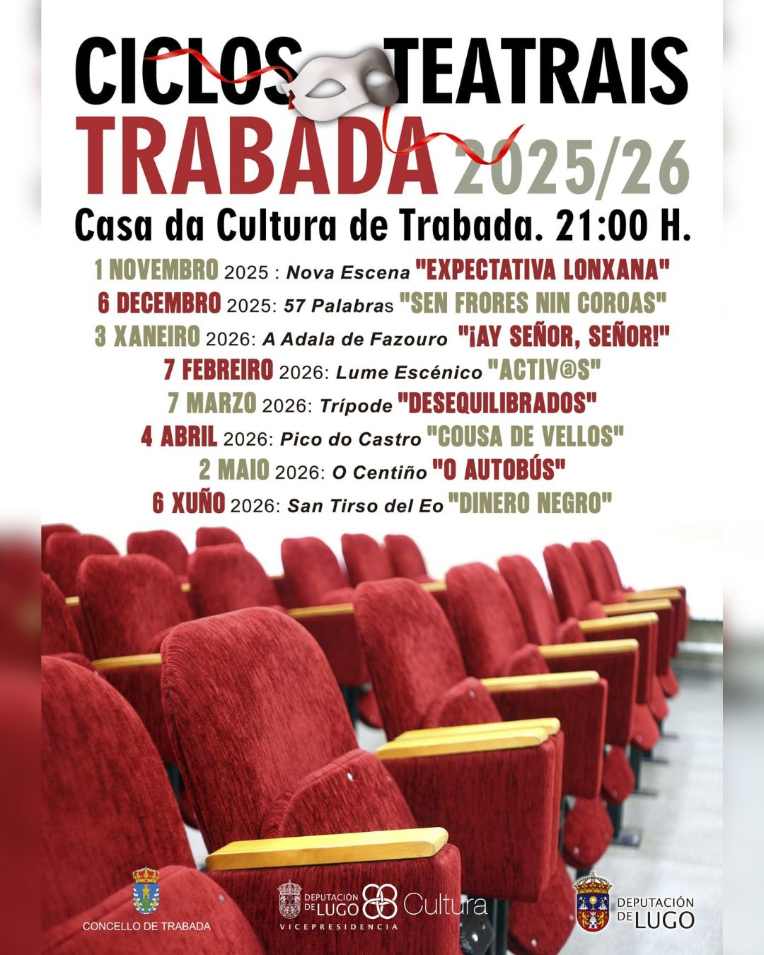O Concello de Trabada presenta unha nova edición dos Ciclos Teatrais 2025/26