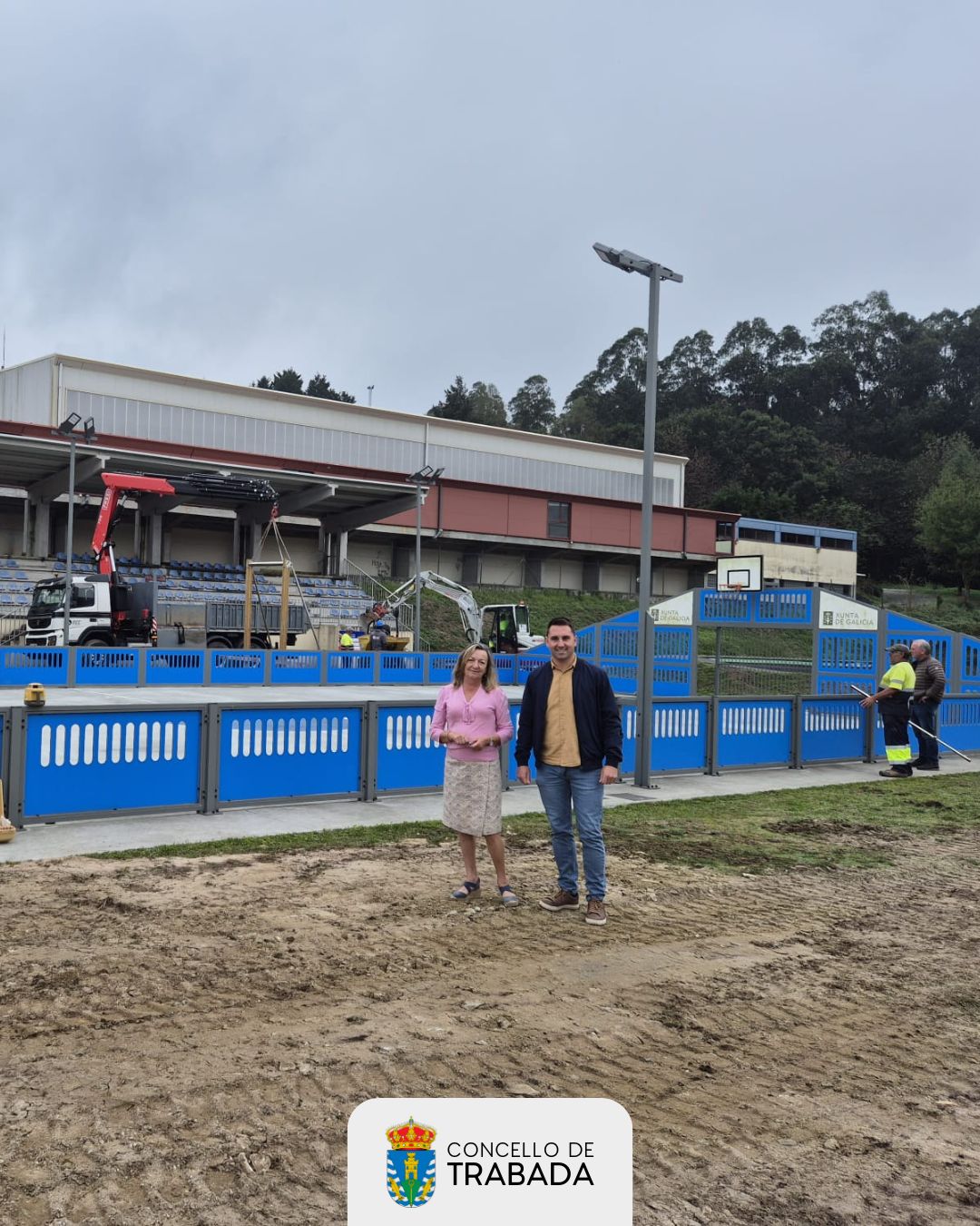 O Concello de Trabada inicia as obras de ampliación e mellora da zona verde no complexo deportivo municipal