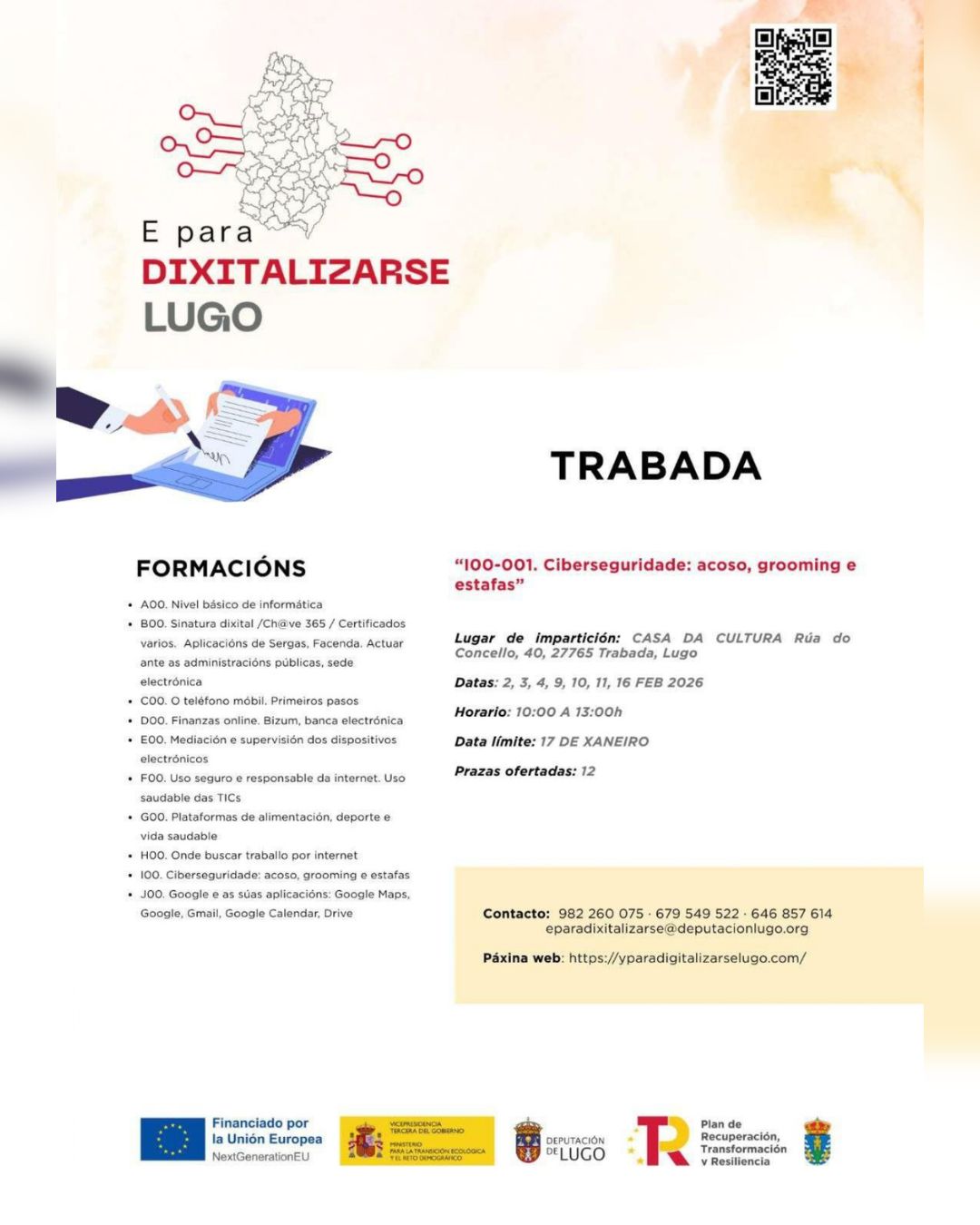 Continúan en Trabada as formacións dixitais do programa “E para dixitalizarse, Lugo”