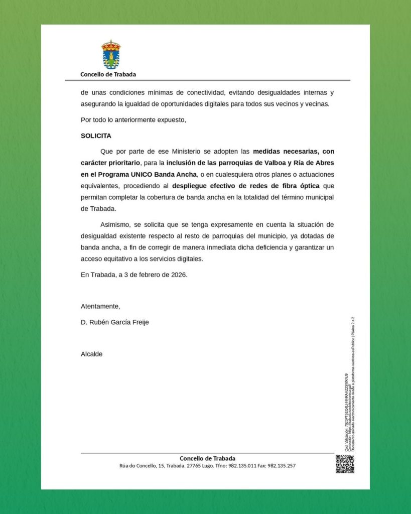 Carta Ministerio de Transformación Digital 2