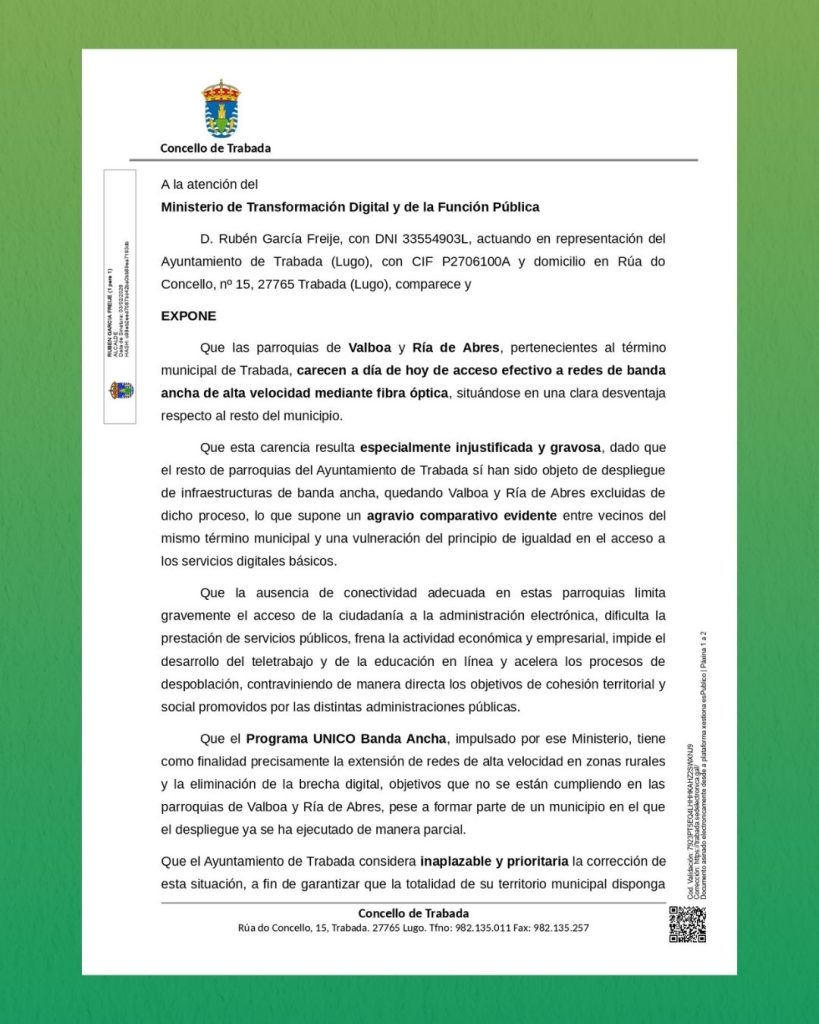 Carta Ministerio de Transformación Digital