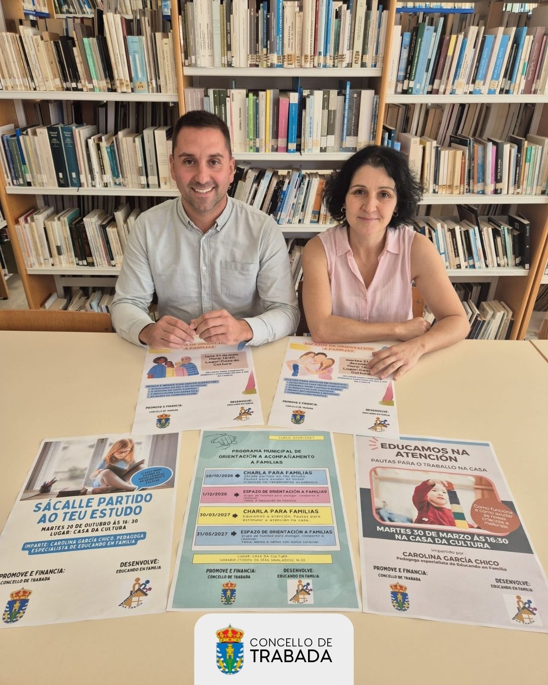 O Concello de Trabada programa catro actividades de orientación e acompañamento a familias para o curso 2026/2027